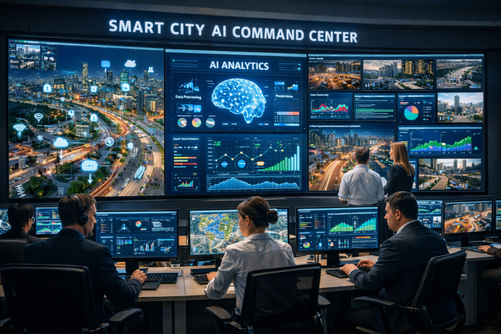 Smart city digital twin dashboard with IoT and AI operations for GCC municipalities