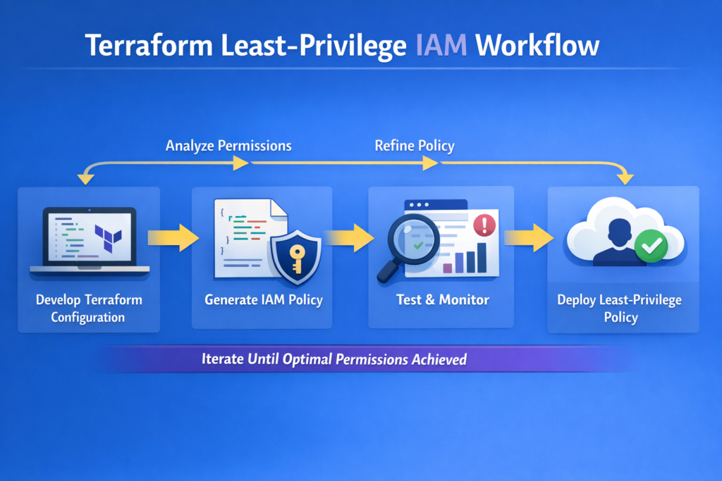 Least privilege IAM workflow in Terraform security best practices