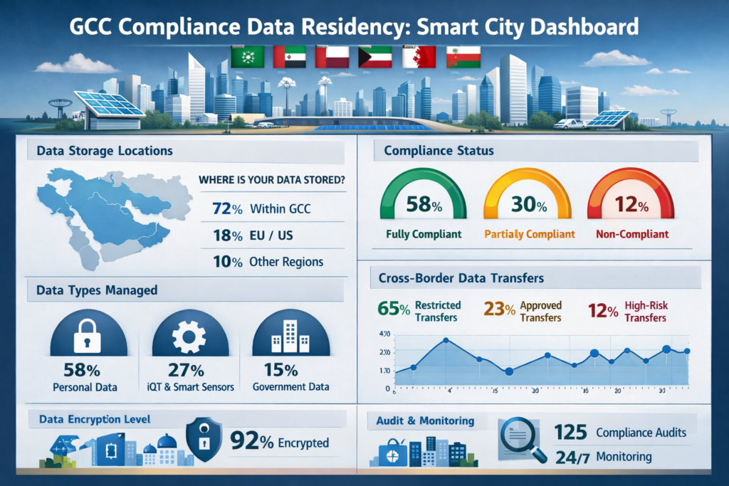 Smart city dashboard compliance and data residency model for Saudi UAE and Qatar