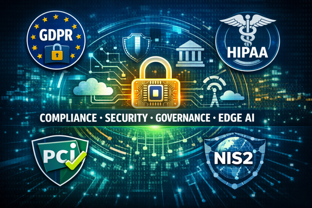 Compliance, security and governance for edge AI under GDPR, HIPAA, PCI DSS and NIS2