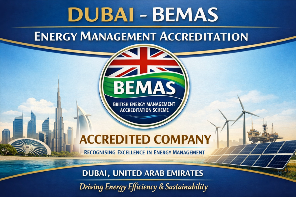 building energy management system and Dubai BEMAS accreditation concept Placement: Above compliance section