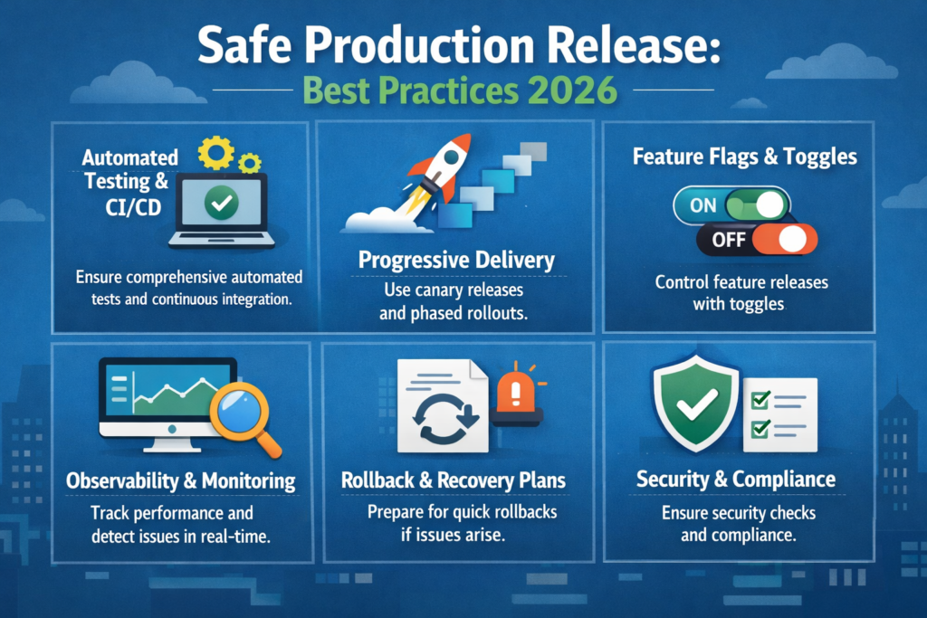 Best practices for safe production releases using canary vs blue green deployment