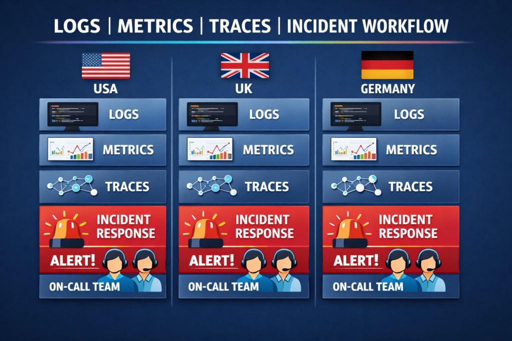 observability logs vs metrics vs traces with AI alerting and noise reduction