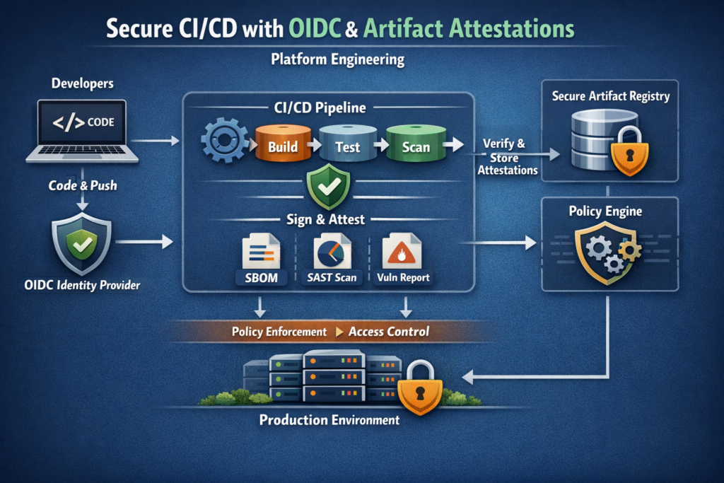 Secure CI/CD pipeline using OIDC and artifact attestations in platform engineering