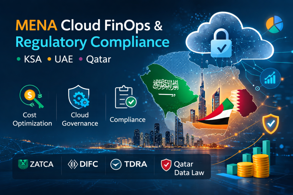 FinOps cloud cost optimization with GCC regulators SAMA TDRA QCB