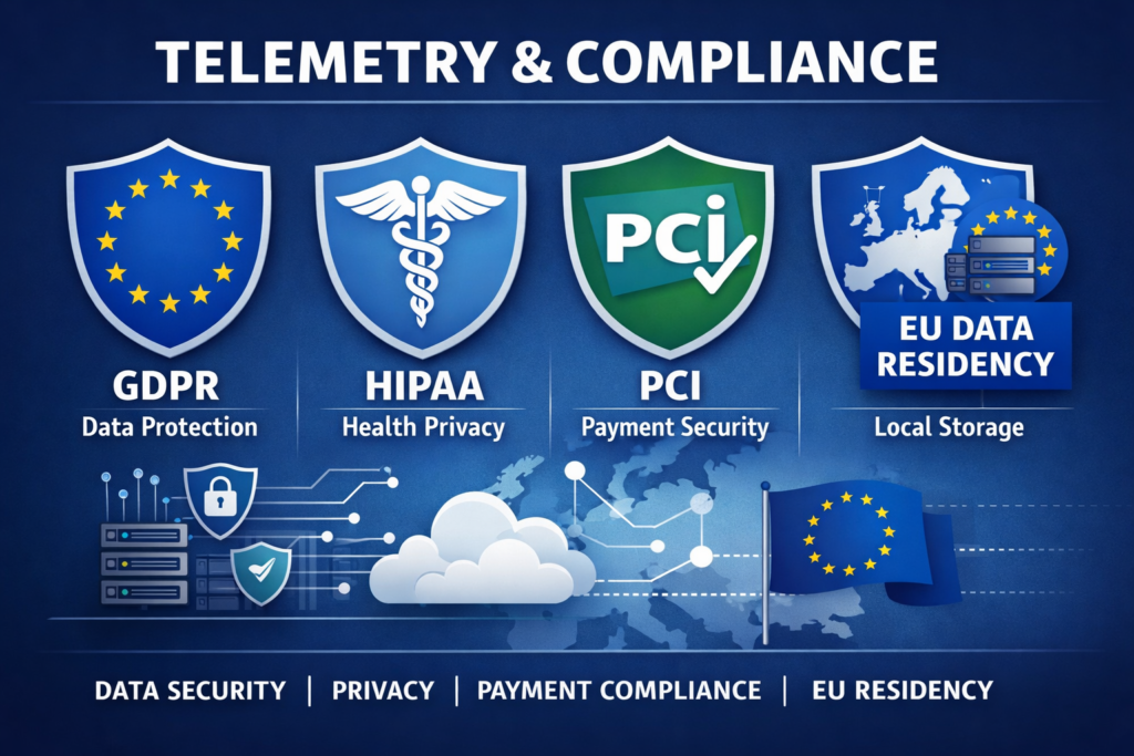 observability logs vs metrics vs traces compliance across GDPR HIPAA and PCI DSS