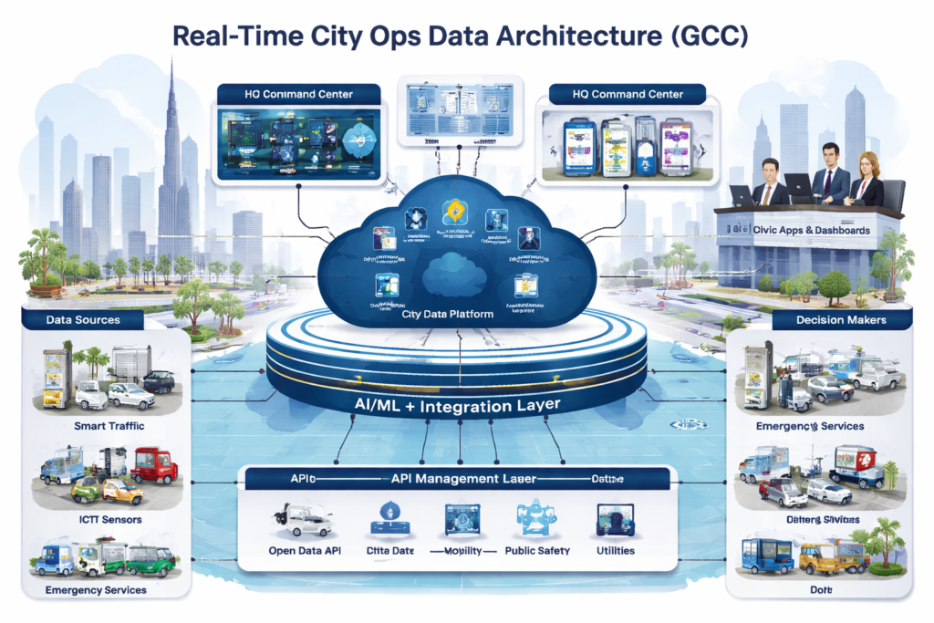 Real-time smart city dashboard data architecture for GCC municipalities