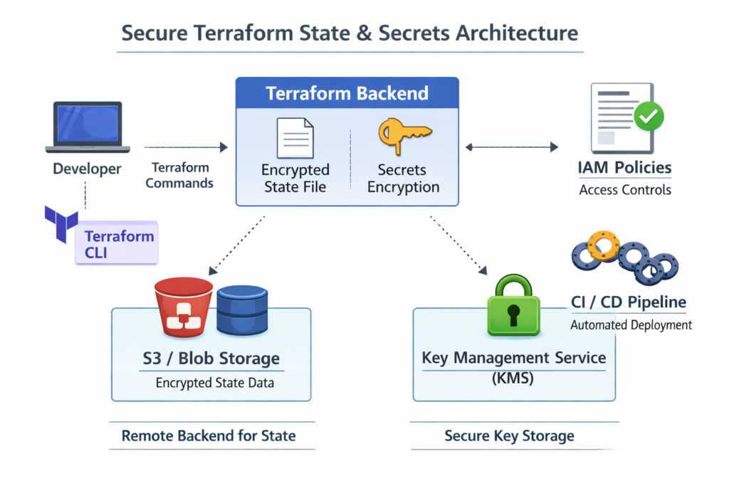Secure Terraform state and secrets architecture for Terraform security best practices