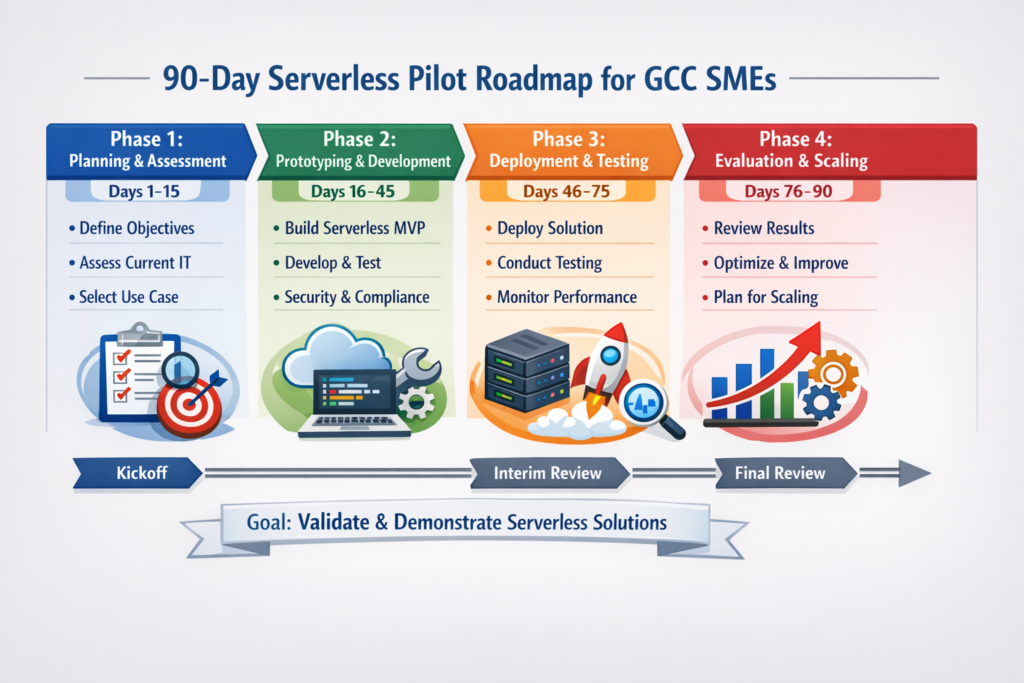 90-day pilot roadmap for serverless computing for SMEs in Saudi Arabia and GCC