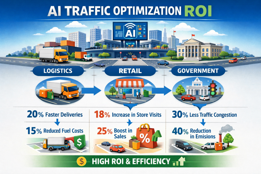 AI traffic optimization ROI across logistics retail government and fintech in the GCC