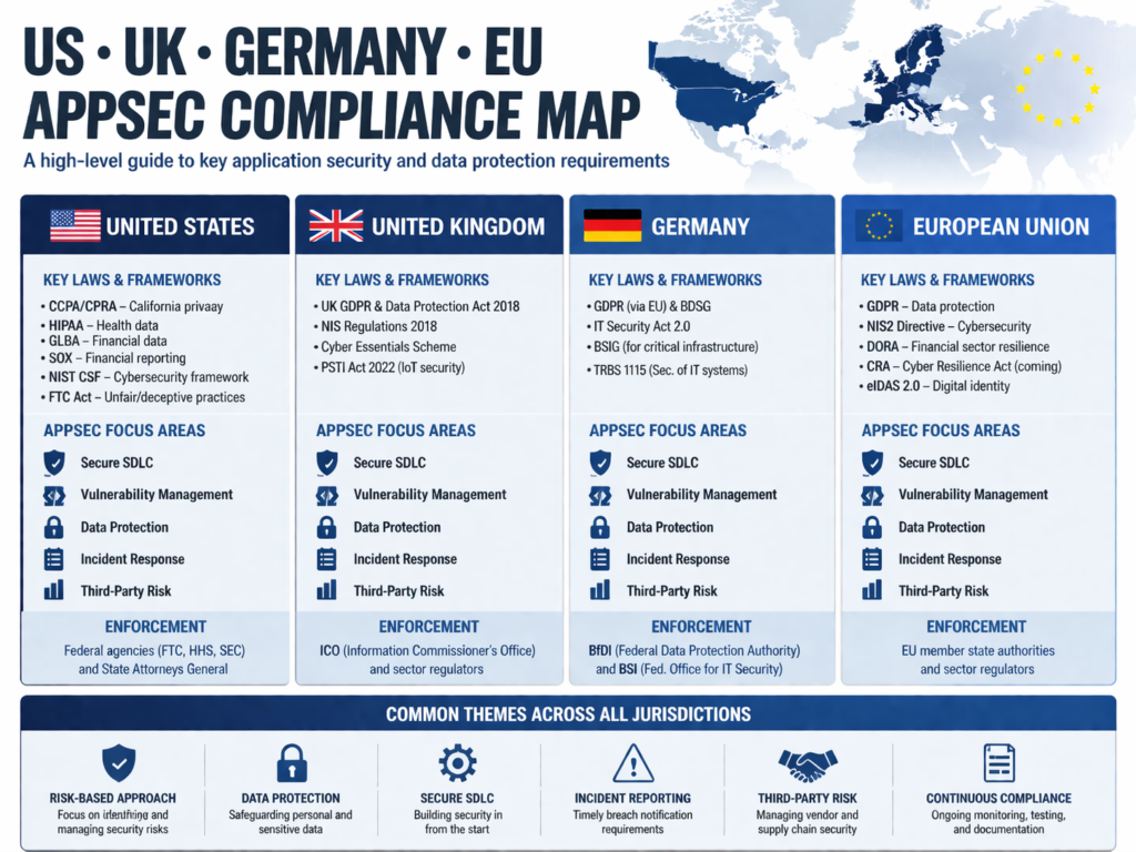 OWASP Top 10 practical fixes aligned to US UK Germany and EU compliance needs