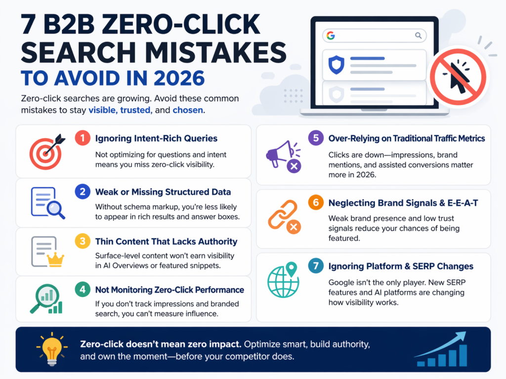 common zero-click search mistakes for B2B SEO teams
