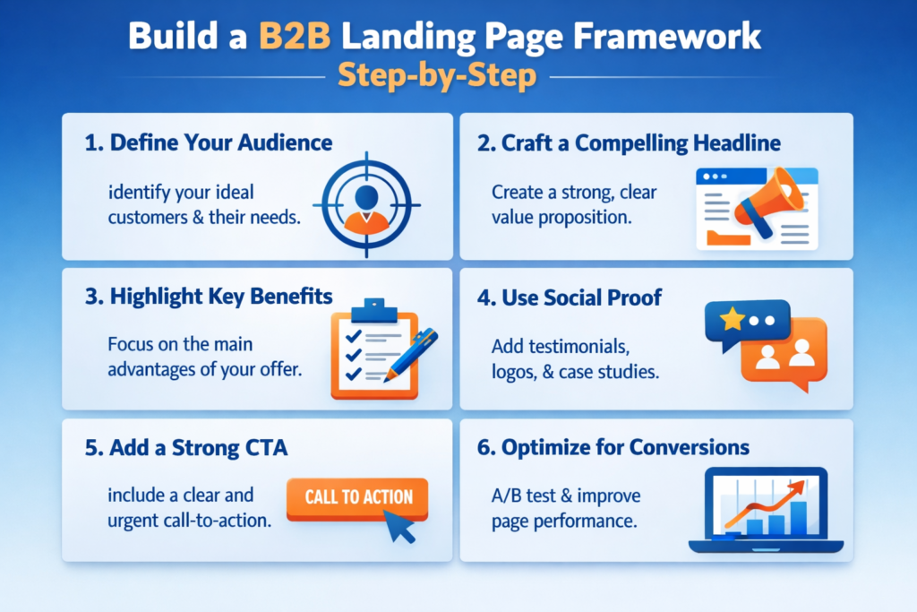 Step by step B2B landing page framework process for IT lead generation