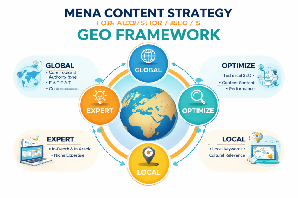 MENA content strategy framework for AEO vs SEO vs GEO