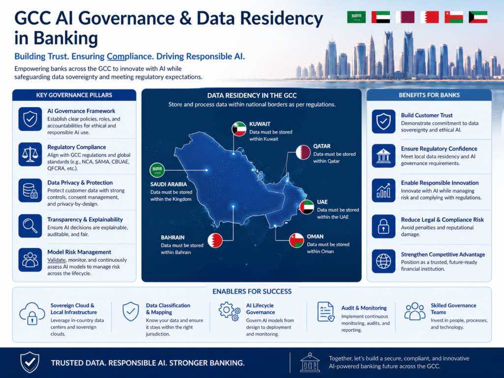 Arabic LLMs for banking with GCC AI governance and data residency