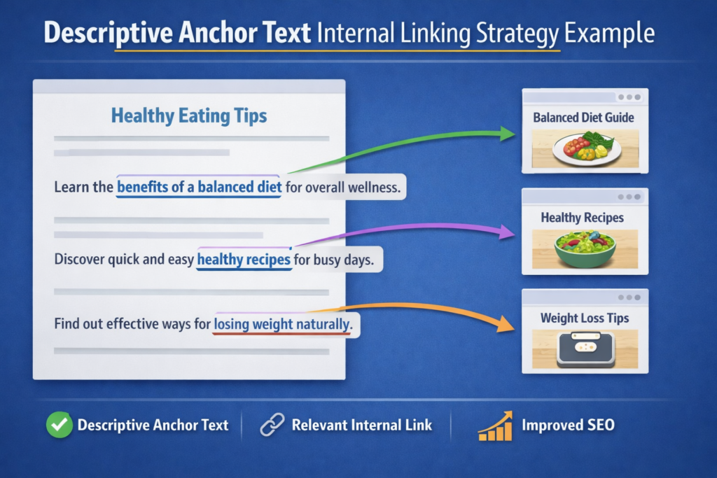 Descriptive anchor text examples for an internal linking strategy