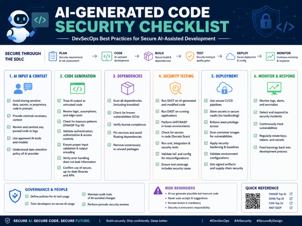 AI coding assistant risks security checklist for DevSecOps teams