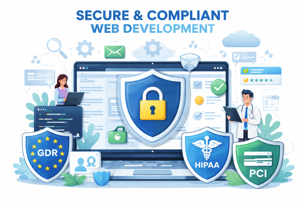 Secure and compliant modern web development for GDPR UK-GDPR HIPAA and PCI DSS