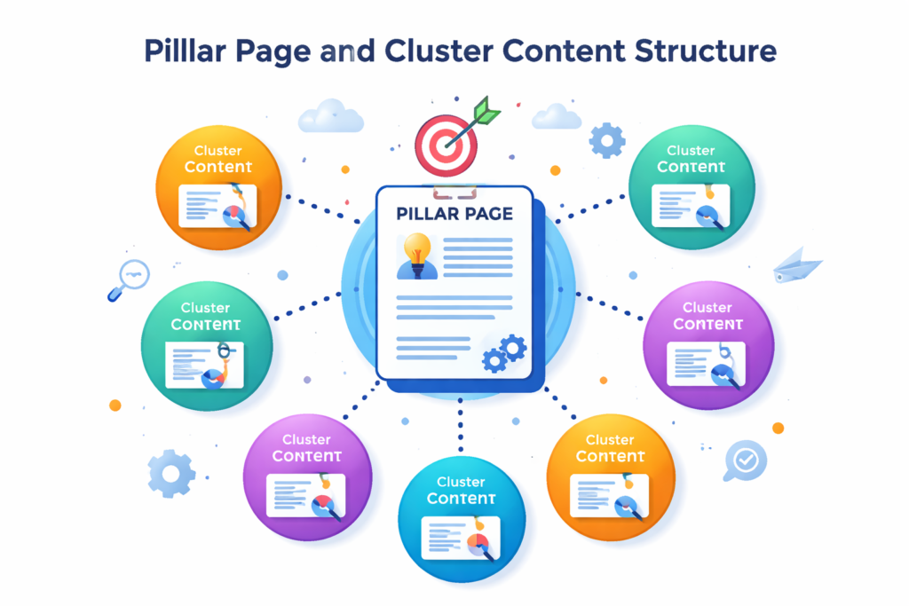 pillar page and cluster content structure for topic clusters