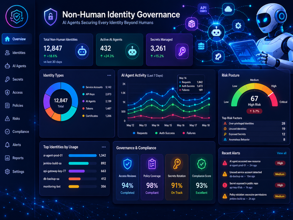 AI agent identity security dashboard for non-human identity governance