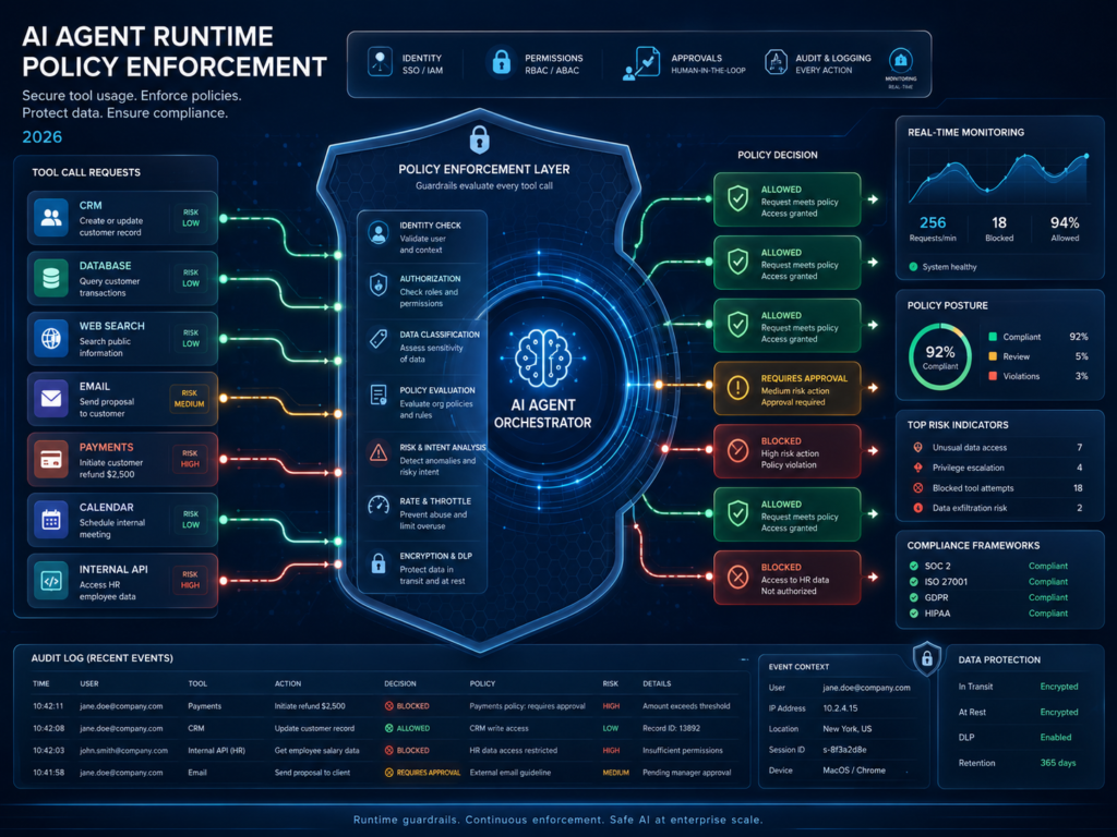 Agentic AI security platform monitoring AI agent tool calls in real time