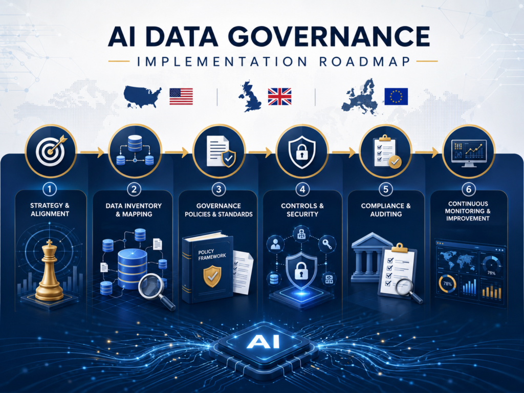 Data governance for AI implementation roadmap for US UK and EU enterprises