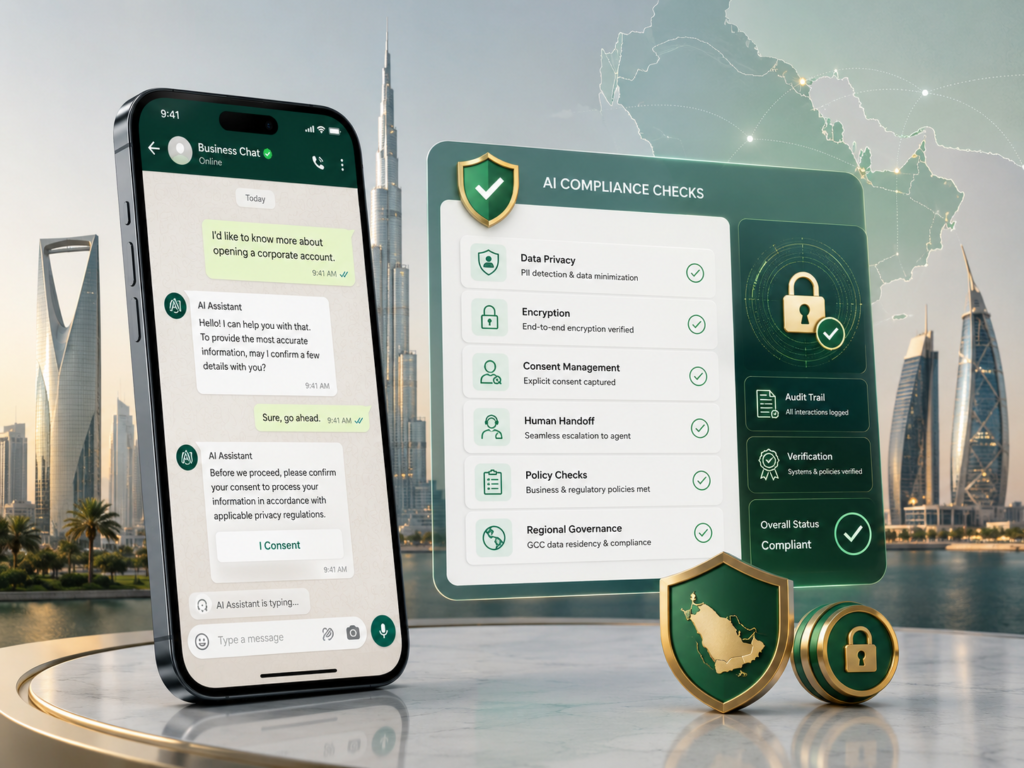 AI security checklist for WhatsApp agents compliance checks in GCC