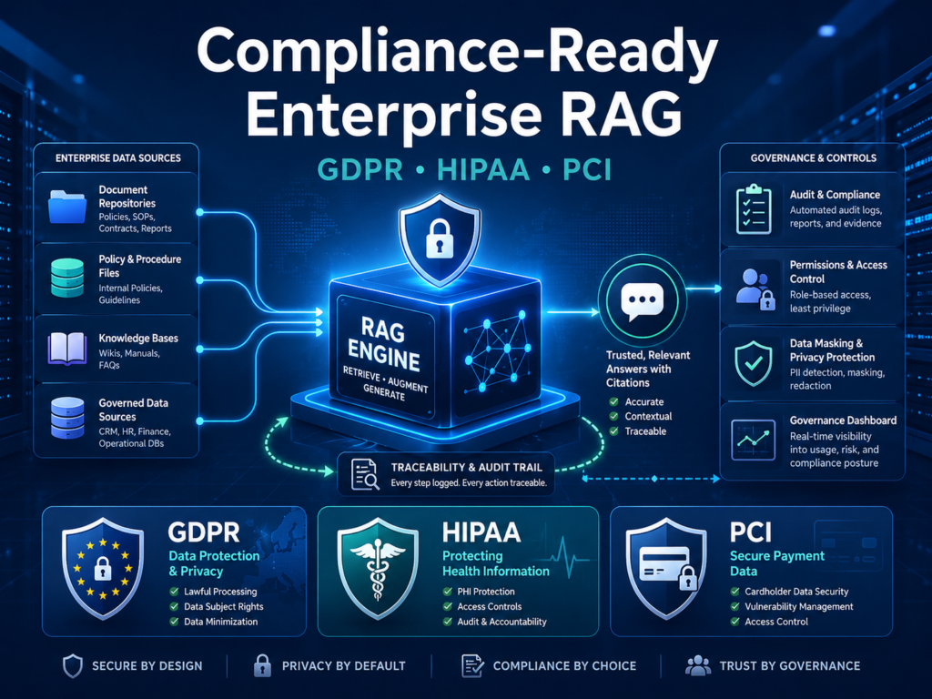 Compliance-ready Enterprise RAG for GDPR, HIPAA, SOC 2, and PCI DSS
