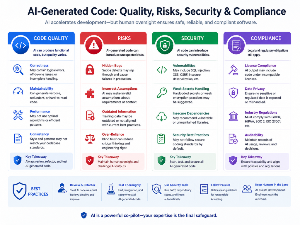 AI code review identifying security and compliance risks in AI-generated code