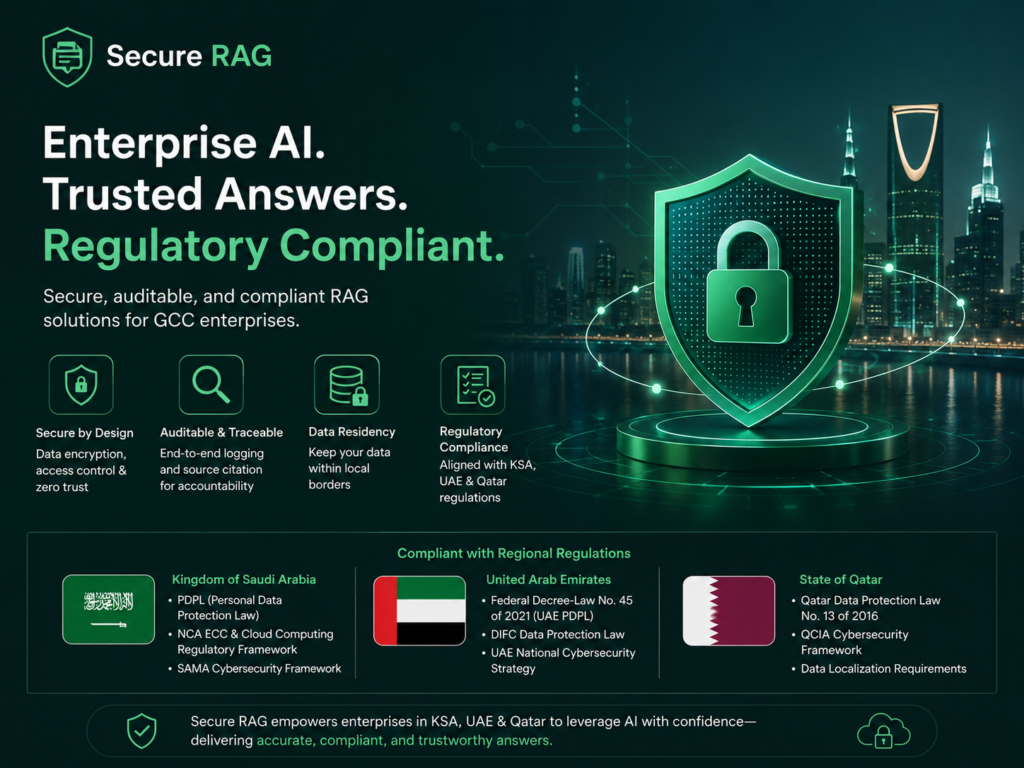 Secure RAG compliance considerations for Saudi UAE and Qatar enterprises