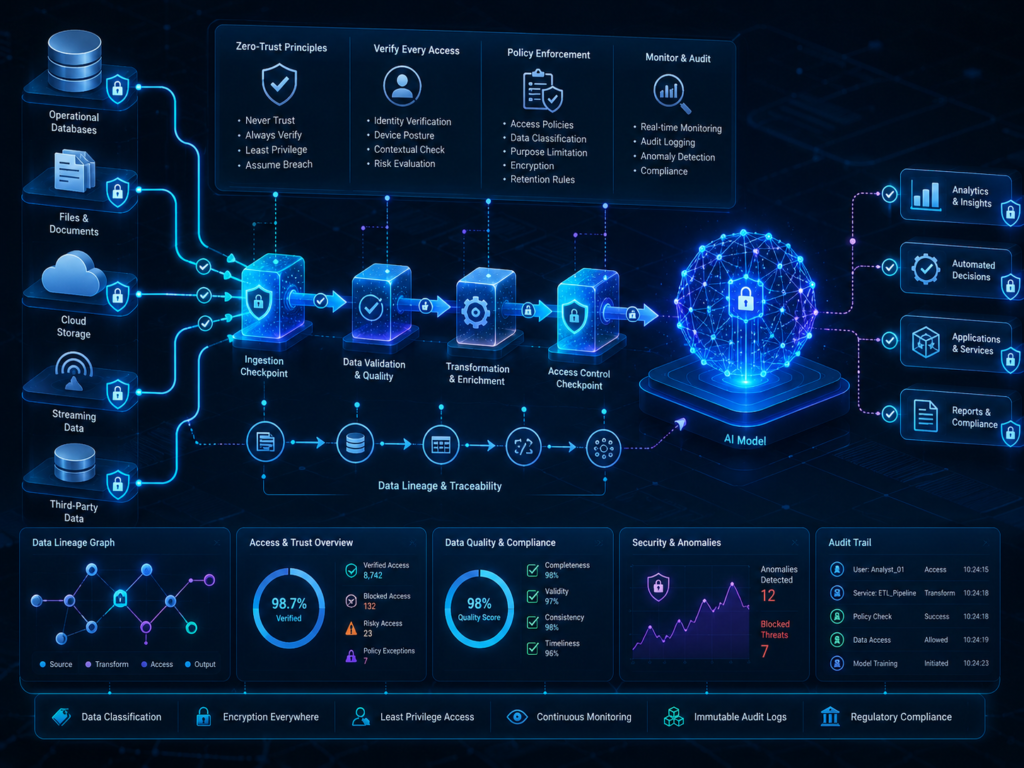 Data governance for AI with zero-trust data lineage and provenance