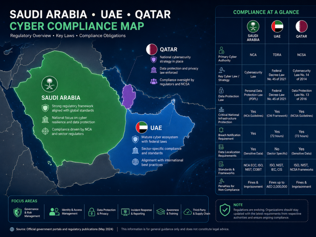 Saudi UAE Qatar ransomware compliance map for SMEs