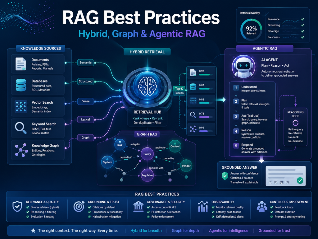 Enterprise RAG best practices with hybrid search, Graph RAG, and agentic RAG