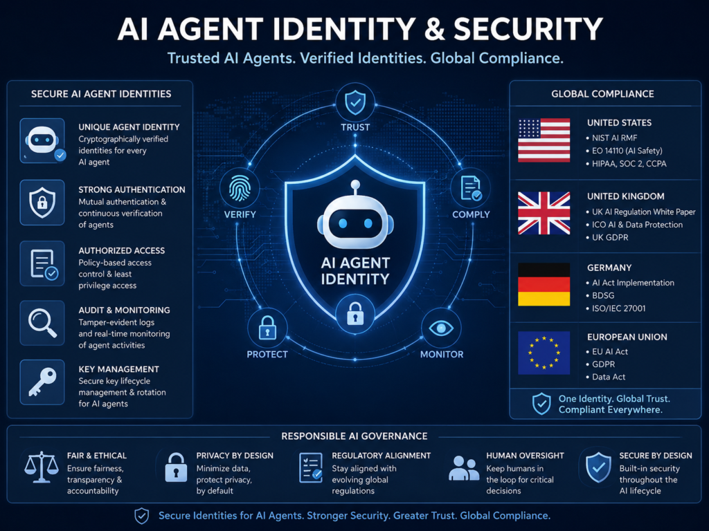 AI agent identity security compliance map for USA UK Germany and EU