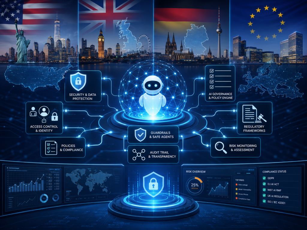 Agentic AI security platform compliance map for USA UK Germany and EU