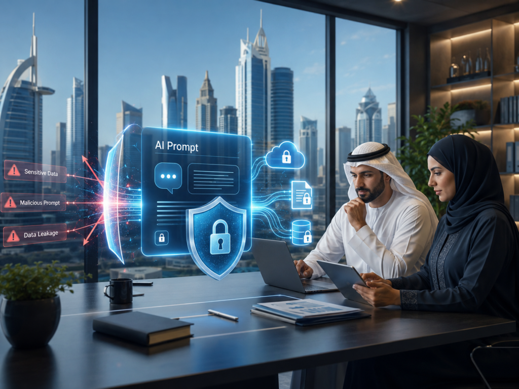 AI prompt security workflow preventing sensitive data leakage for GCC SMEs