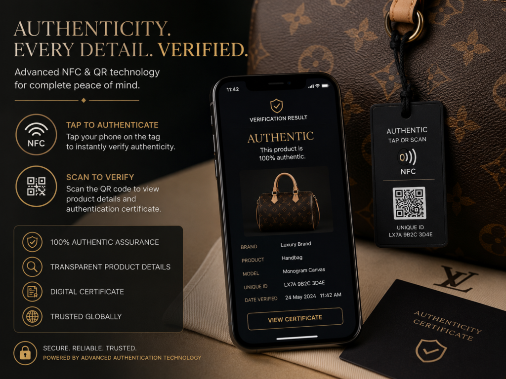 Digital product passport GCC NFC and QR authentication for luxury brands