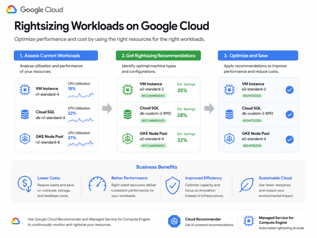 Cloud cost optimization GCC rightsizing for compute storage databases and Kubernetes