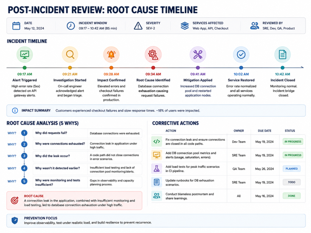 Post-incident review timeline for cyber incident response checklist improvement