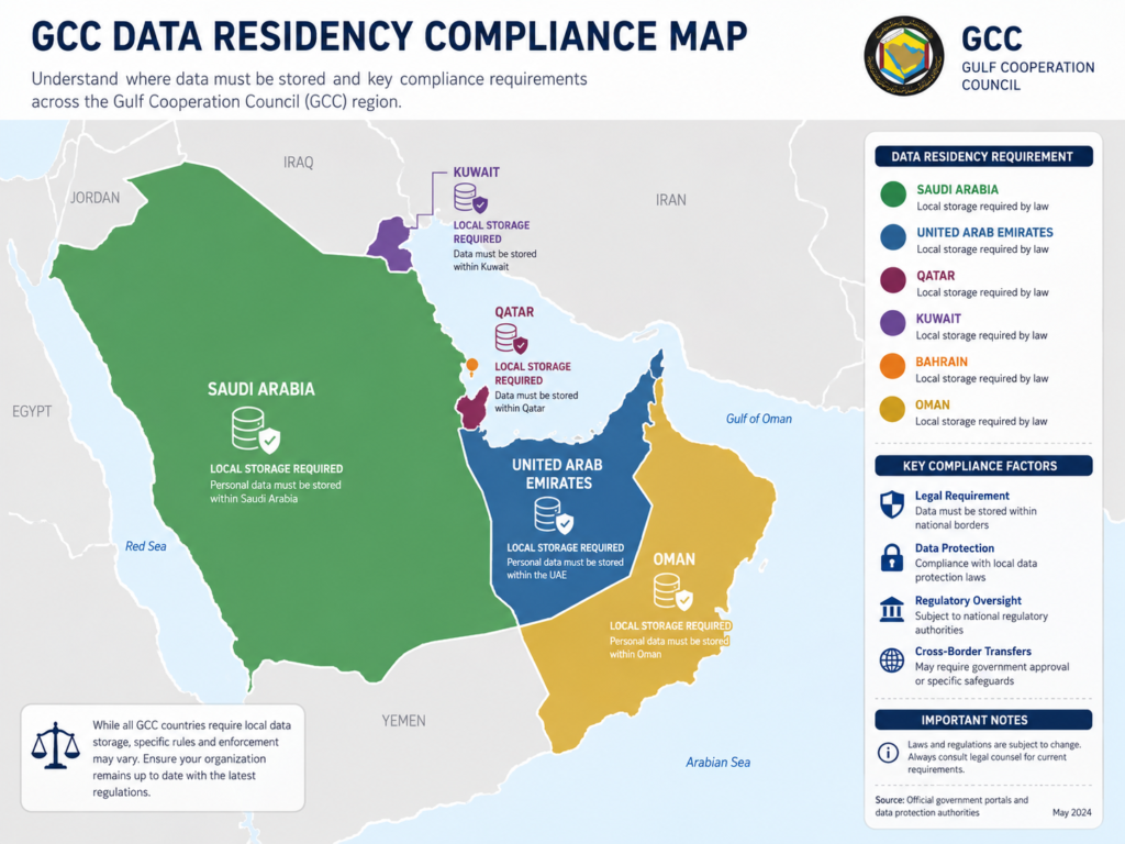 GCC cloud strategy 2026 data residency compliance map