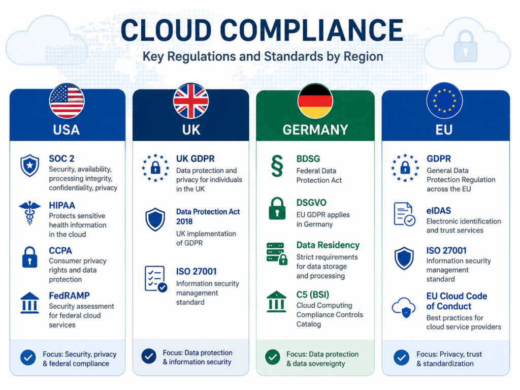 Cloud misconfiguration fixes for USA UK Germany and EU compliance
