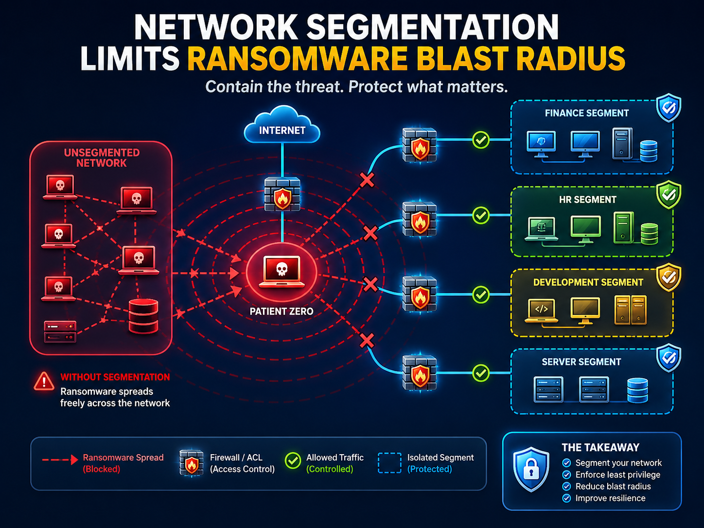 Network segmentation ransomware controls reducing blast radius