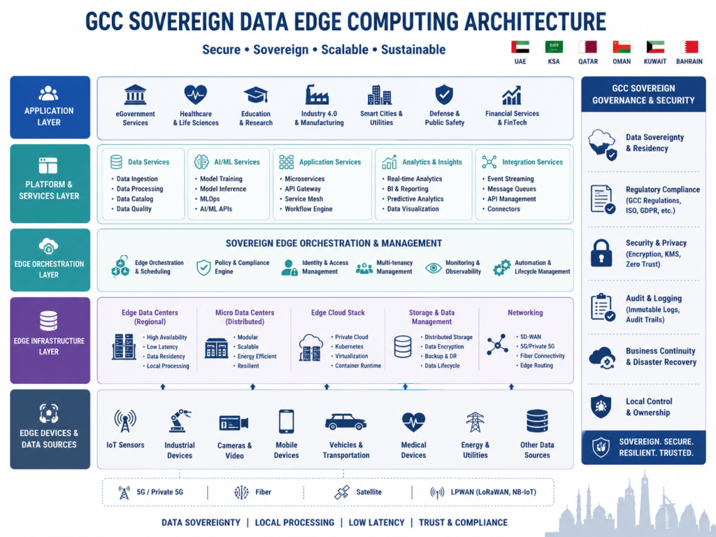 GCC sovereign data architecture for edge computing use cases in desert environments