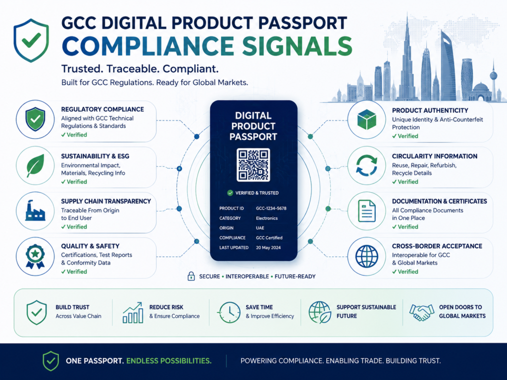 Digital product passport GCC compliance signals for Saudi UAE and Qatar regulators