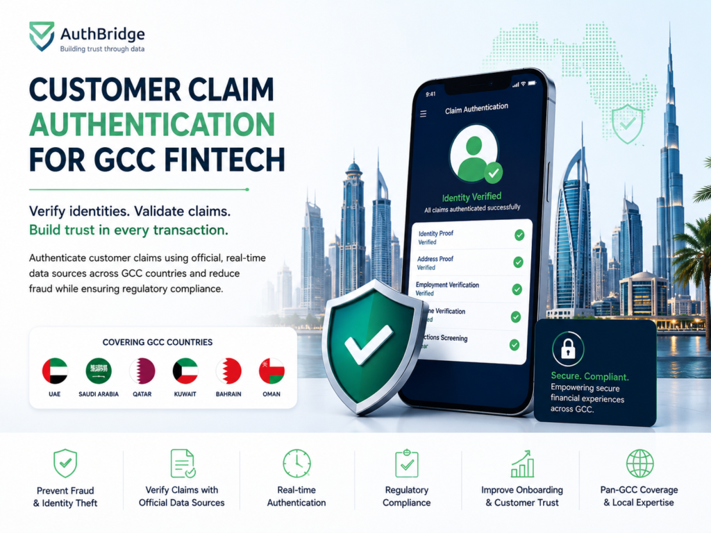 Customer claim authentication for proof of payment verification in GCC fintech