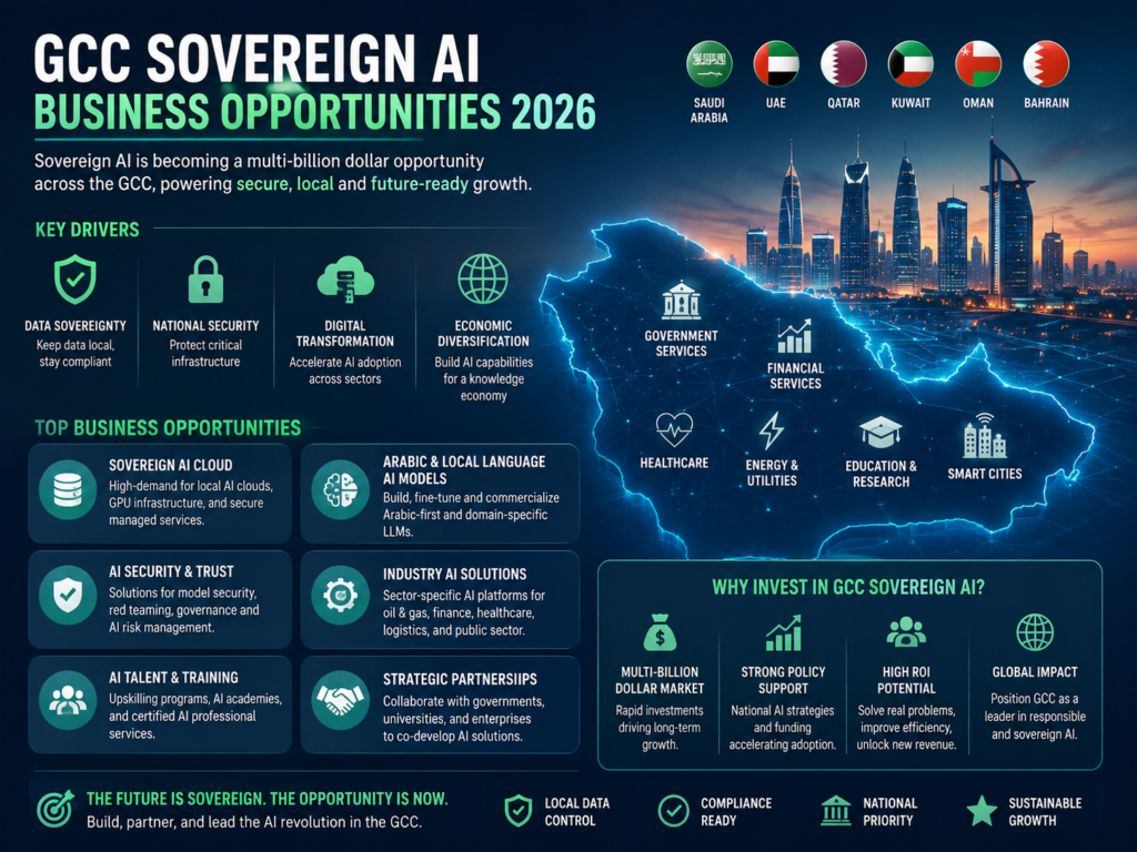 Sovereign AI Middle East business opportunities in fintech government logistics healthcare and e-commerce