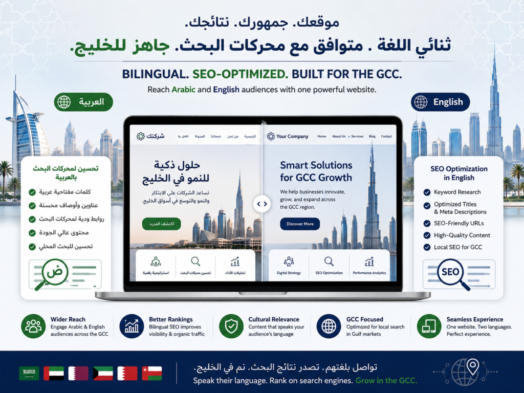 Bilingual Arabic SEO website optimization for GCC markets