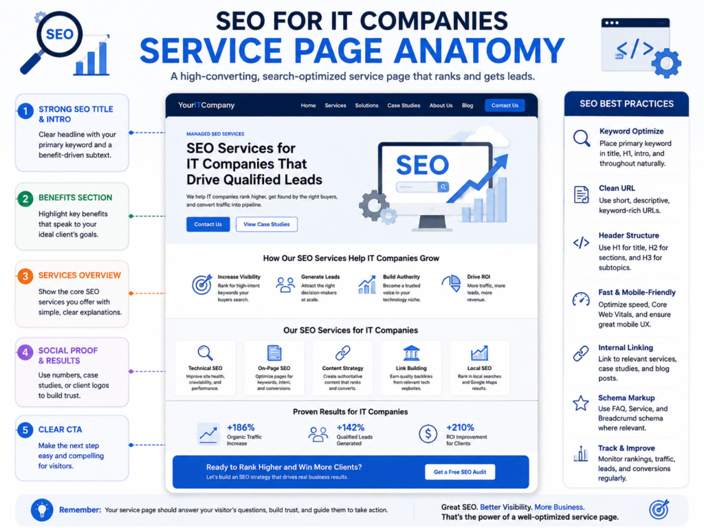 SEO for IT companies service page anatomy for GCC search rankings and B2B conversions