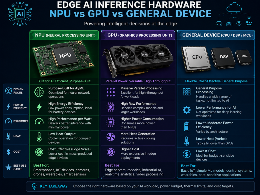 Edge AI inference hardware using CPU GPU NPU and embedded