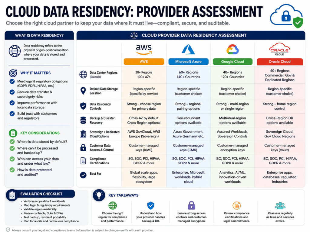 EU data residency vs US provider assessment covering backups access and encryption keys